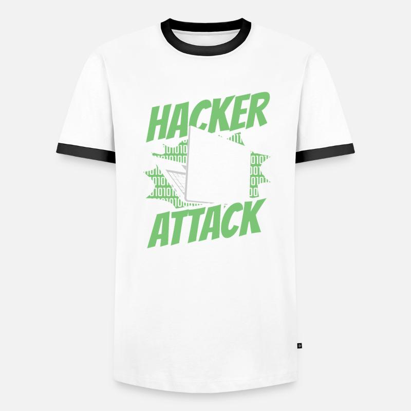 Hacker Attack Social Engineering Phishing Sniffer Men's Ringer Shirt