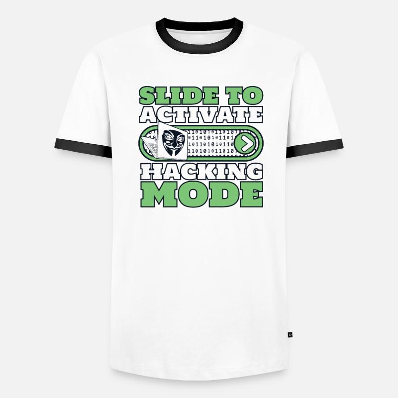 Slide To Activate Hacking Mode Phishing Sniffer Men's Ringer Shirt