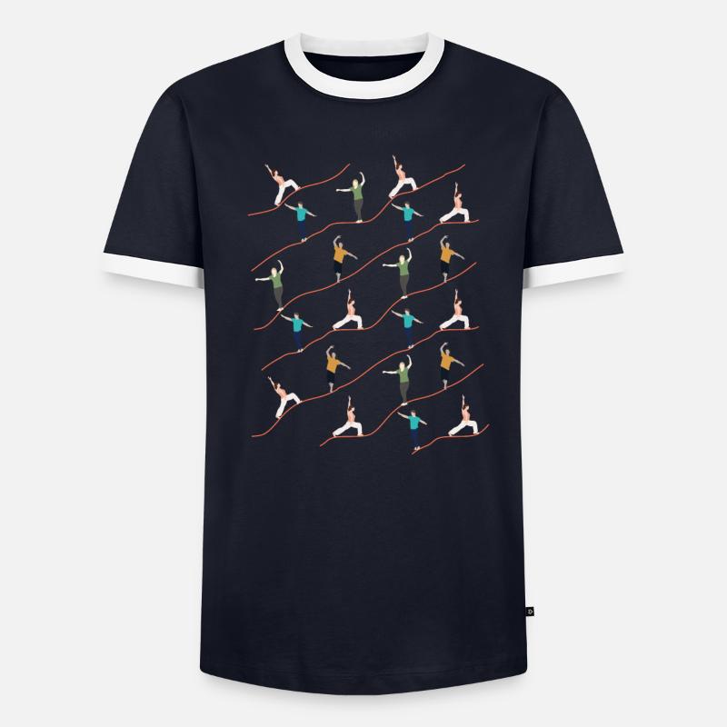 Pattern Illustration Slackers Balancing Indoor Men's Ringer Shirt