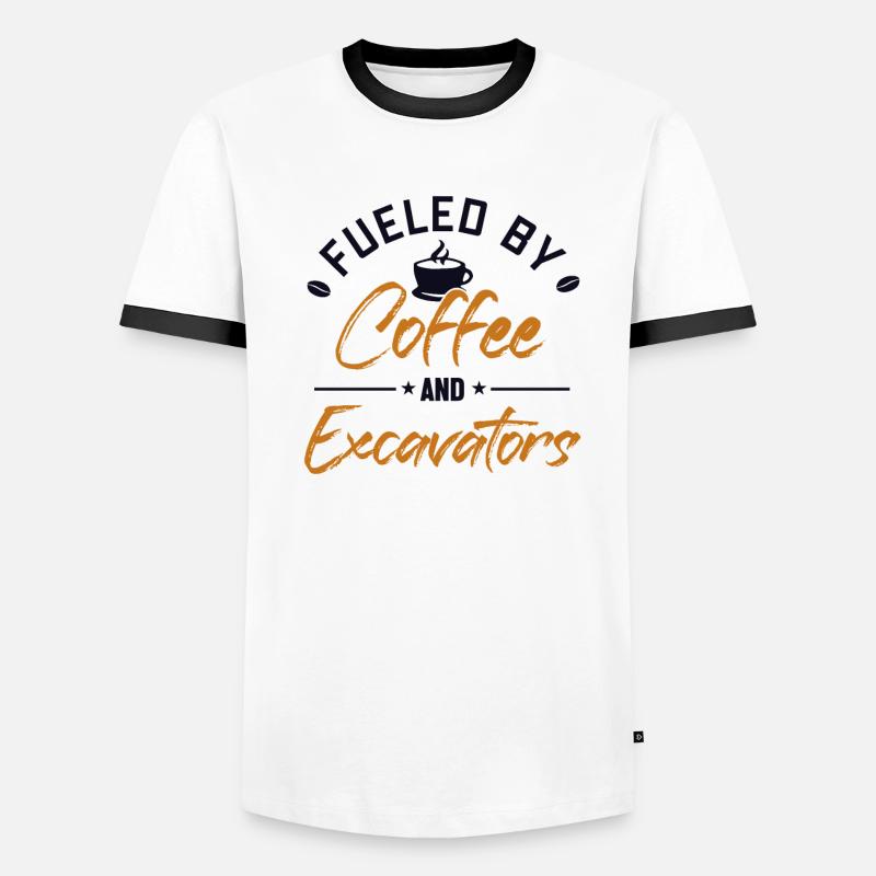 Alimenté par la grue sur chenilles à cycle d’utilisation du café et des pelles hydrauliques T-shirt contrasté Homme