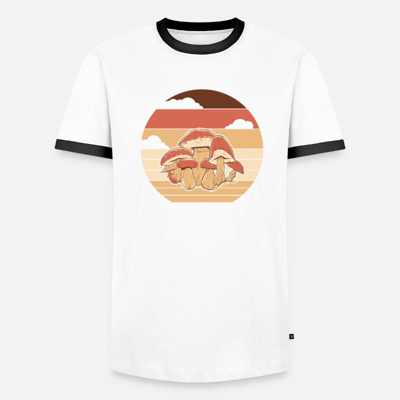 Retro Identification de la cueillette de champignons T-shirt contrasté Homme