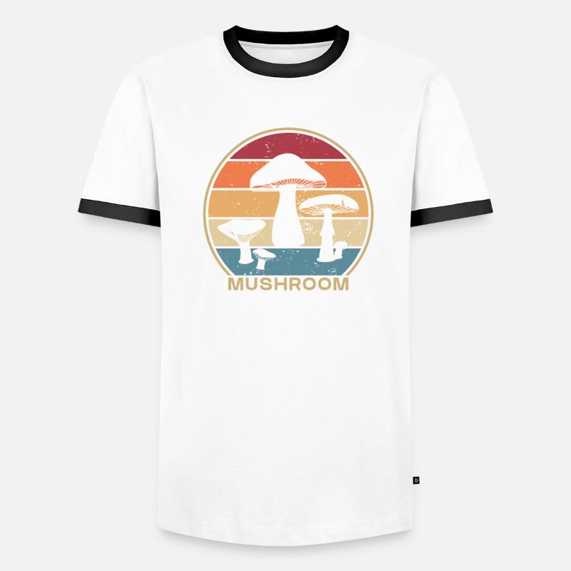 Retro Identification de la cueillette de champignons T-shirt contrasté Homme