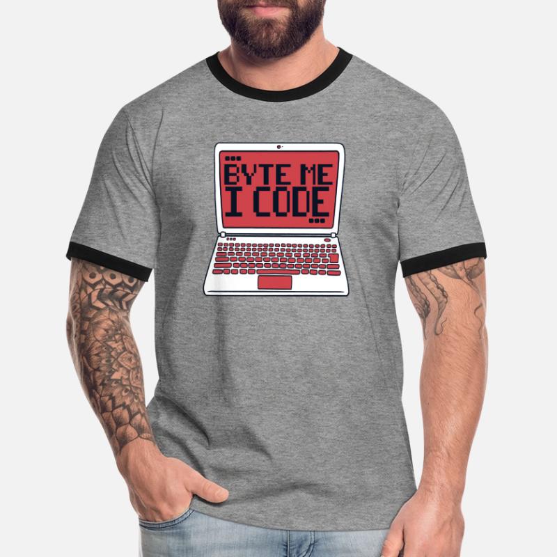 Byte Me I Code Developer Softwareentwickler Männer Kontrast-T-Shirt