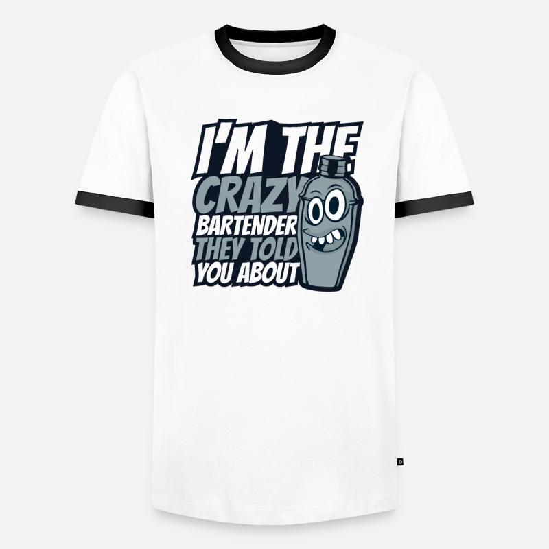 I'm The Crazy Bartender Bartender Mixologist Men's Ringer Shirt