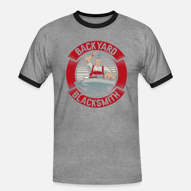 Backyard Blacksmith Blacksmith Forging - Männer Kontrast-T-Shirt - Grau meliert/Schwarz