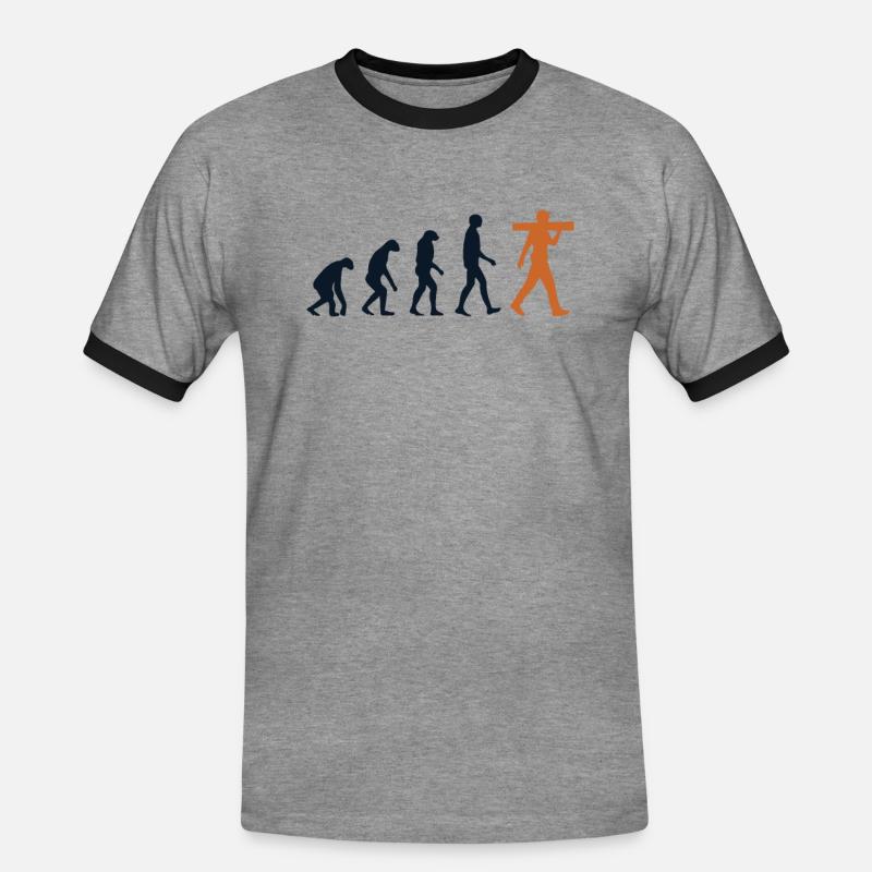 Carpenter Evolution Carpenter Wood Mechanic - Men's Ringer Shirt - heather grey/black