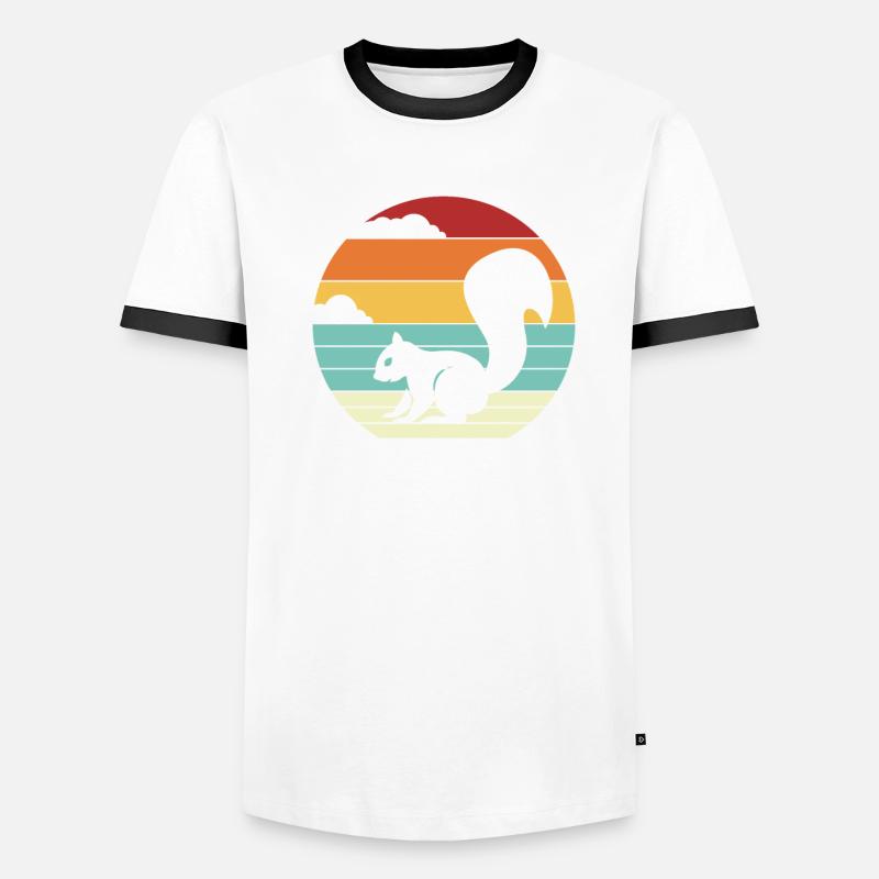 Retro Grey Squirrel Fox Squirrel Men's Ringer Shirt