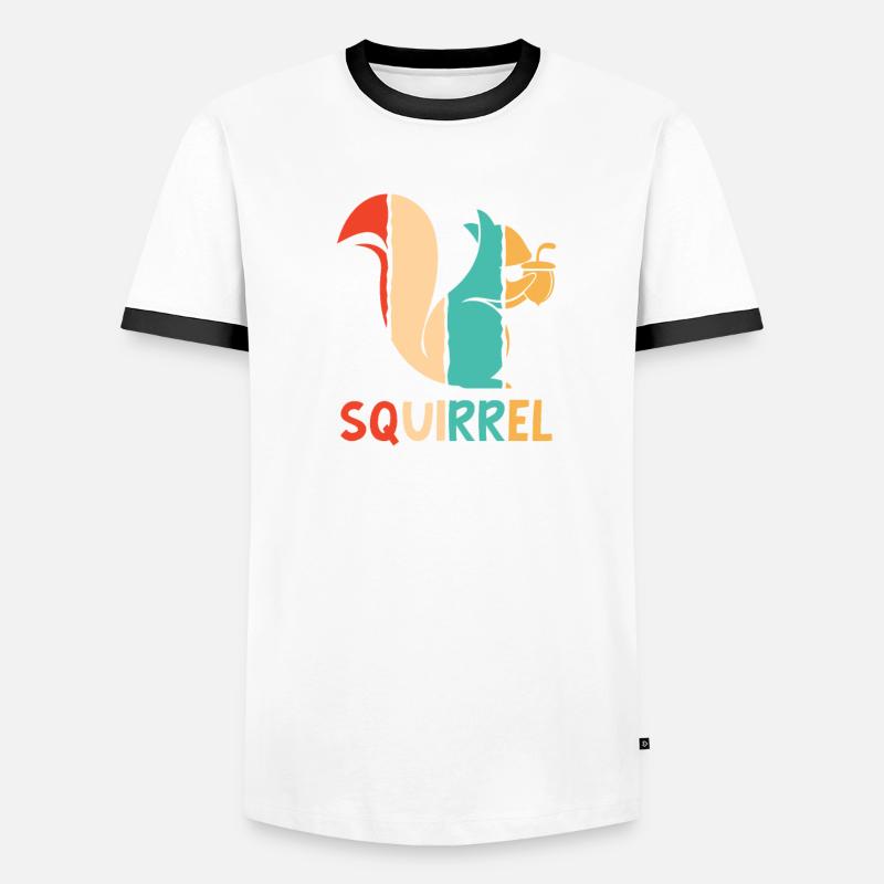 Écureuil gris rétro Fox Squirrel T-shirt contrasté Homme