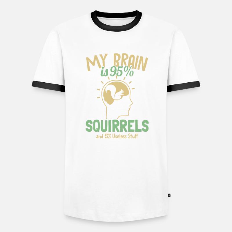 My Brain is 95% Squirrels Grey Squirrel Squirrel Men's Ringer Shirt