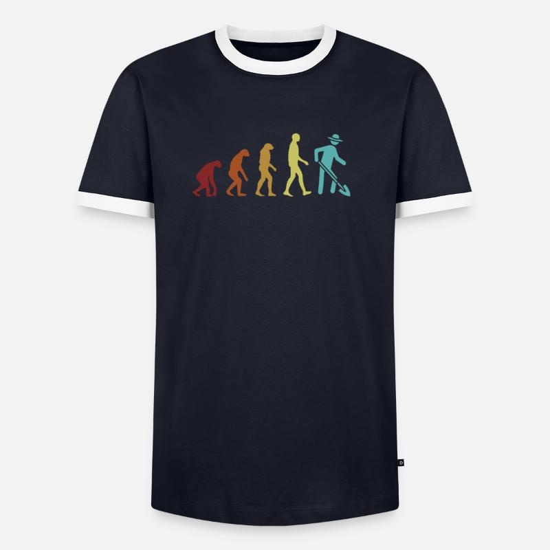 Farmer Evolution Bauer Landwirtschaft Biobauer - Männer Kontrast-T-Shirt - undefined