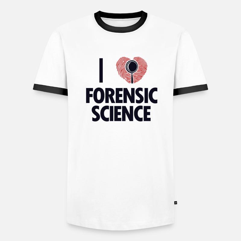 I Love Forensic Science IT Forensics Dactyloscopy Men's Ringer Shirt