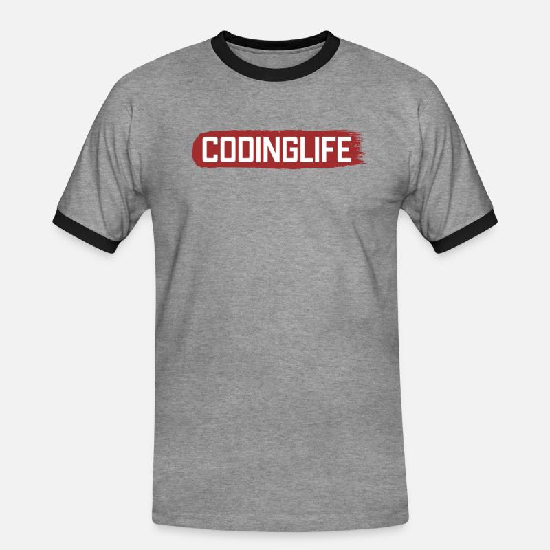 Codinglife Softwareentwickler Developer - Männer Kontrast-T-Shirt - Grau meliert/Schwarz