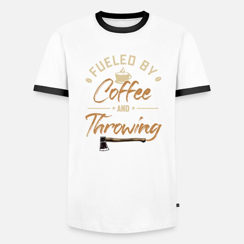 Alimenté par le café et le lancer de hache Lancer de hache T-shirt contrasté Homme