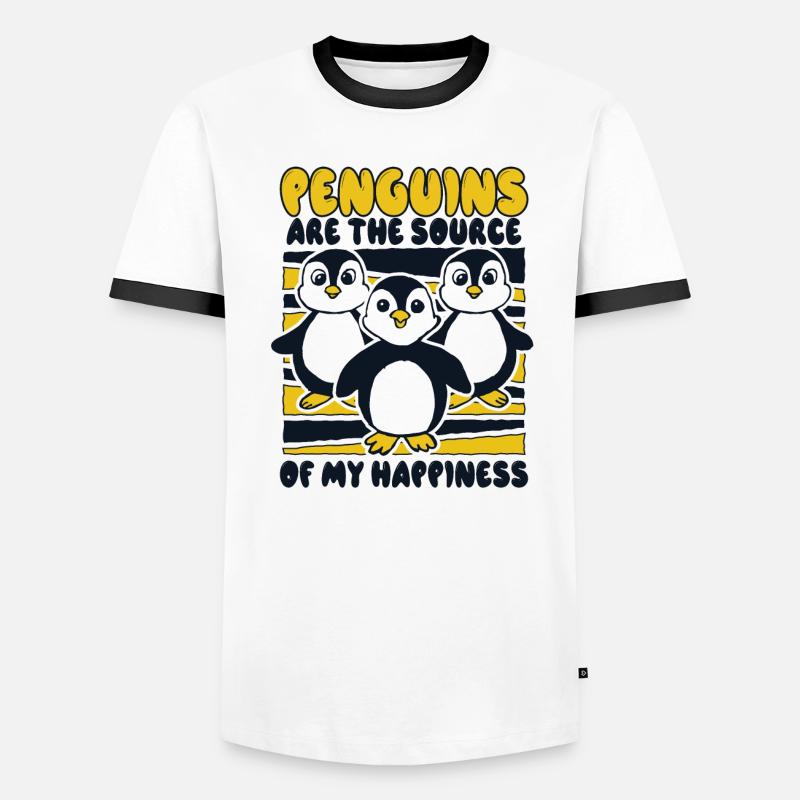 Les pingouins sont la source de mon bonheur Seabird T-shirt contrasté Homme