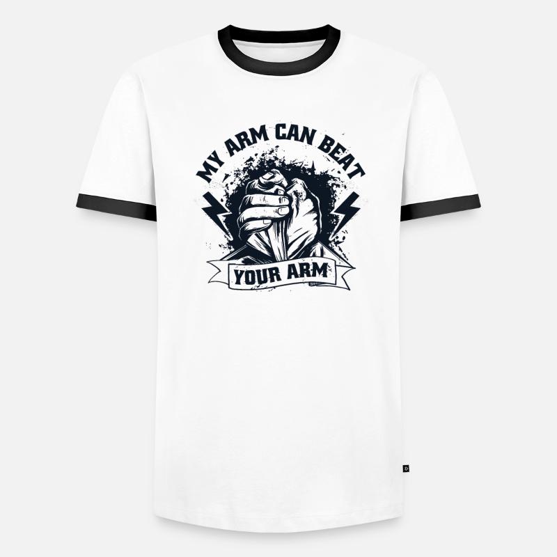 Mon bras peut battre votre bras Techniques d’exercice Bras T-shirt contrasté Homme