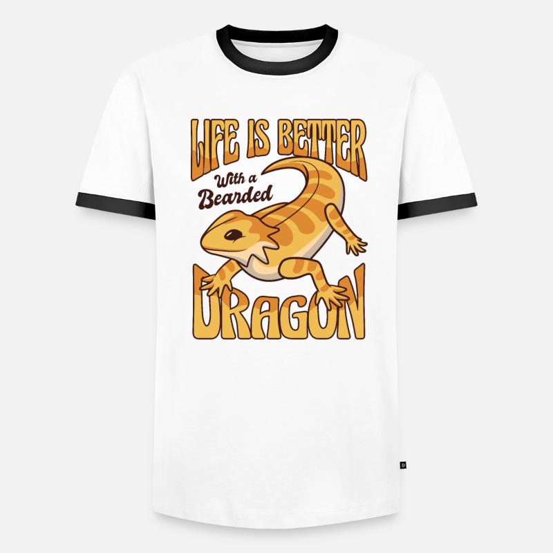 Das Leben ist besser mit einer Bartagame Pogona Männer Kontrast-T-Shirt