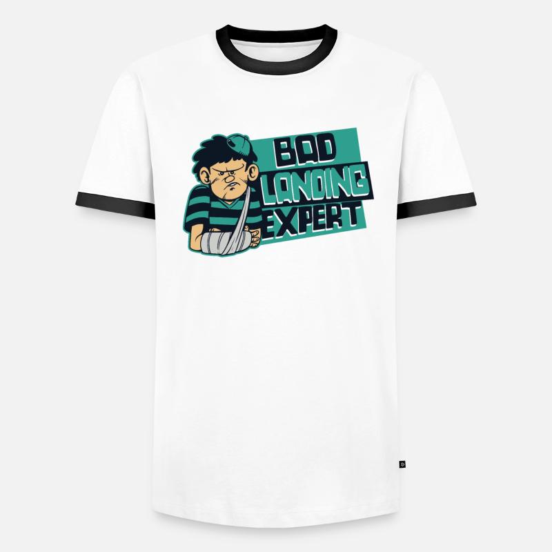 Bad Landing Expert Broken Finger Broken Bone Bone Men's Ringer Shirt