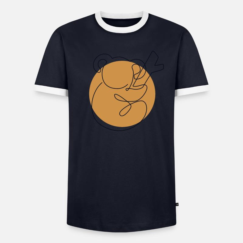 Lineart Koalabear Eucalyptus Phascolarctos T-shirt contrasté Homme