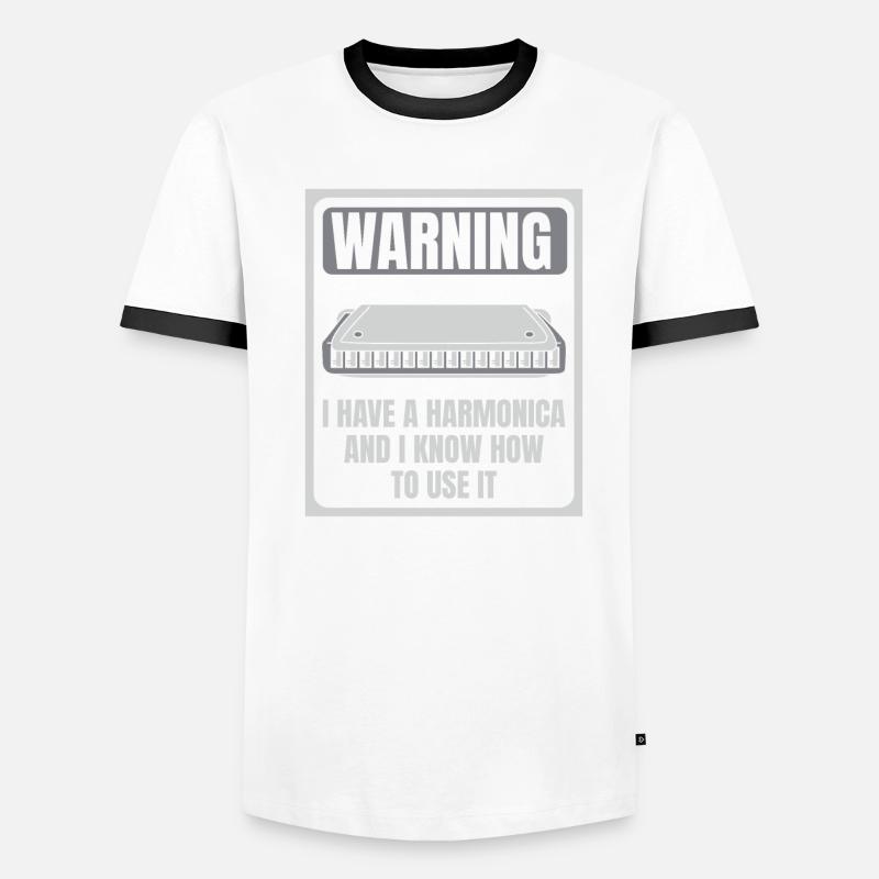 J'ai un harmonica et je sais comment l'utiliser T-shirt contrasté Homme