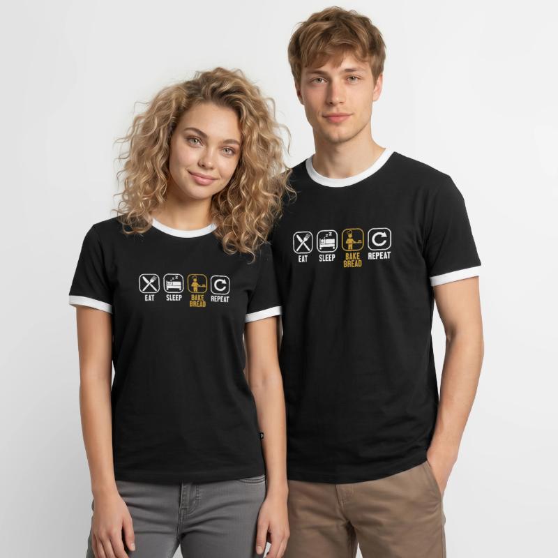 Eat Sleep Bake Bread Repeat Bread Dough Lover Men's Ringer Shirt