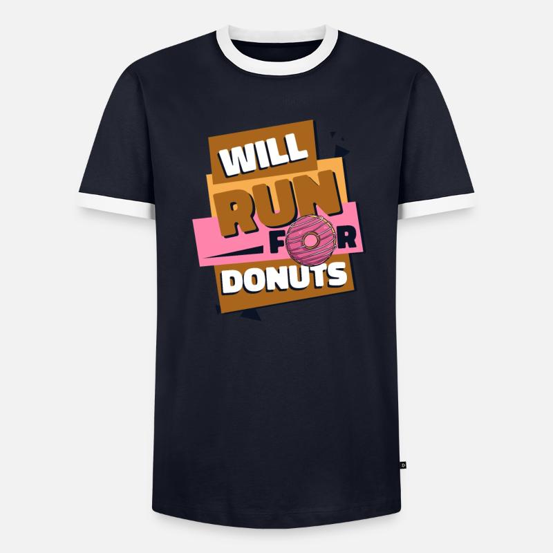 Va courir pour les beignets Doughnut Maker Glazed Lover T-shirt contrasté Homme