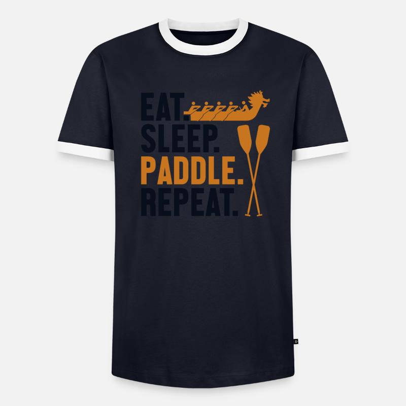 Eat Sleep Paddle Repeat Team Paddler Drummer Men's Ringer Shirt