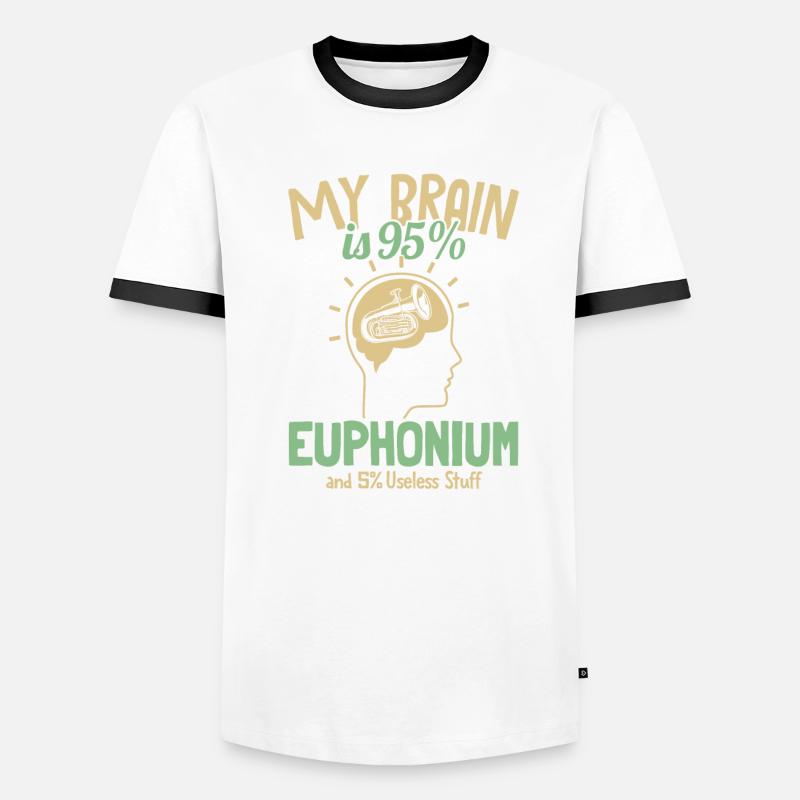 Mon cerveau est composé à 95% d’euphonium euphoniste euphoniste T-shirt contrasté Homme