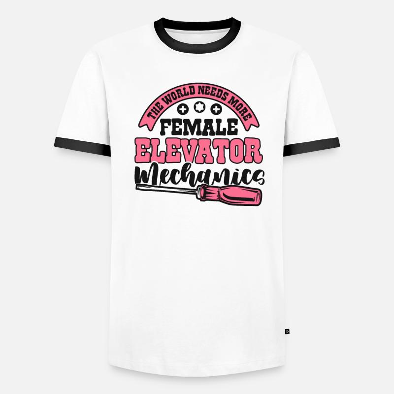 World Needs More Female Elevator Mechanics Men's Ringer Shirt