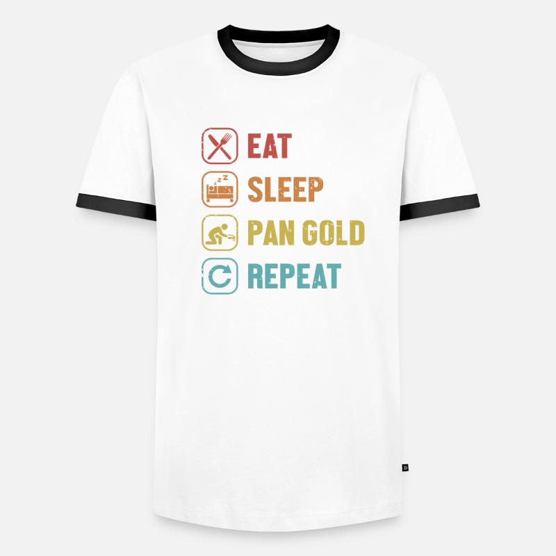 Manger Dormir Pan Or Répéter Prospection Mineur Or T-shirt contrasté Homme