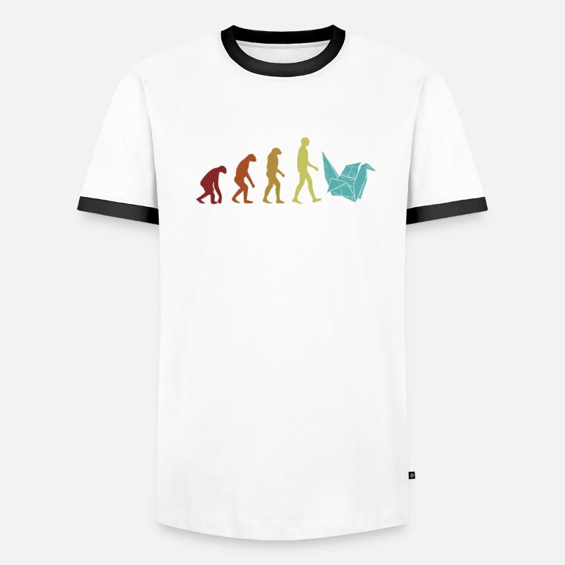 Origami Evolution Folding Owl Paper Crane Master Men's Ringer Shirt