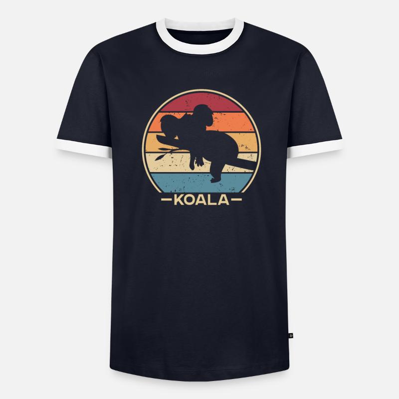 Retro Koalabear Phascolarctos Cinereus Eucalyptus Men's Ringer Shirt