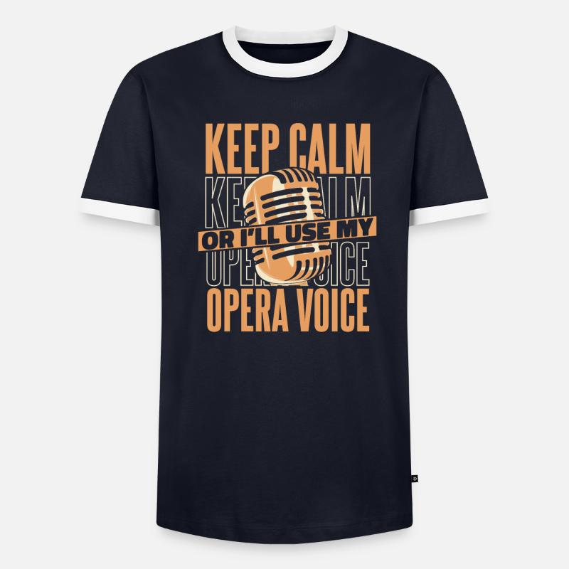 Restez calme ou j’utiliserai mon chanteur vocal d’opéra T-shirt contrasté Homme