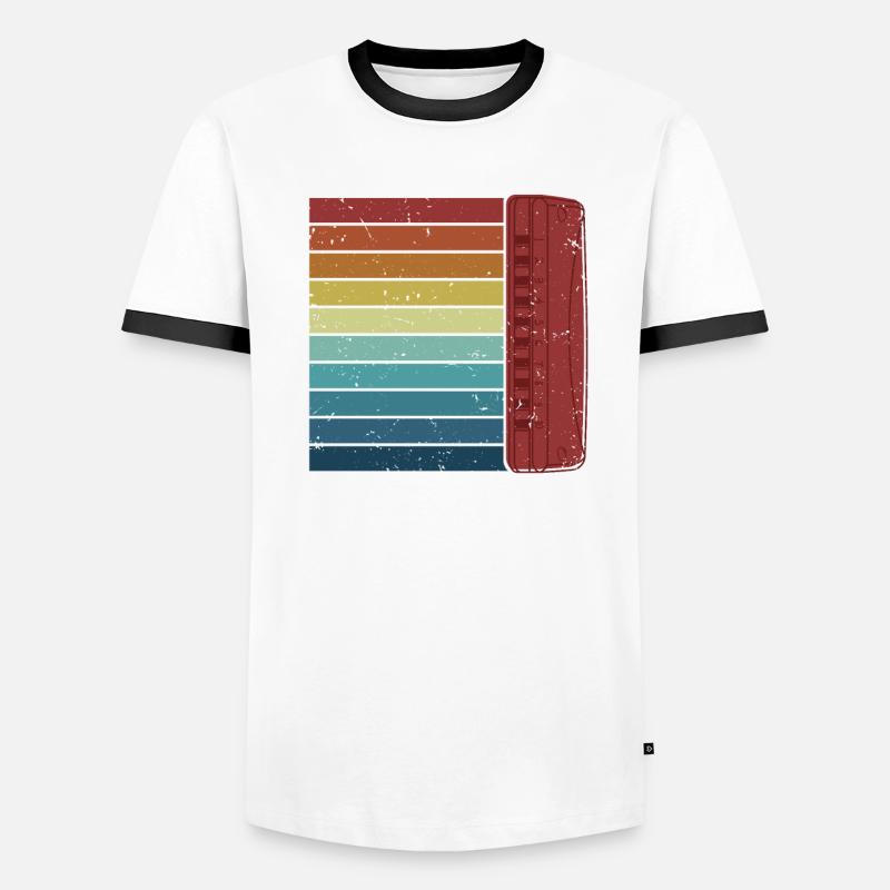 Harmoniciste rétro Harpe à bouche Harmonica harmonica T-shirt contrasté Homme