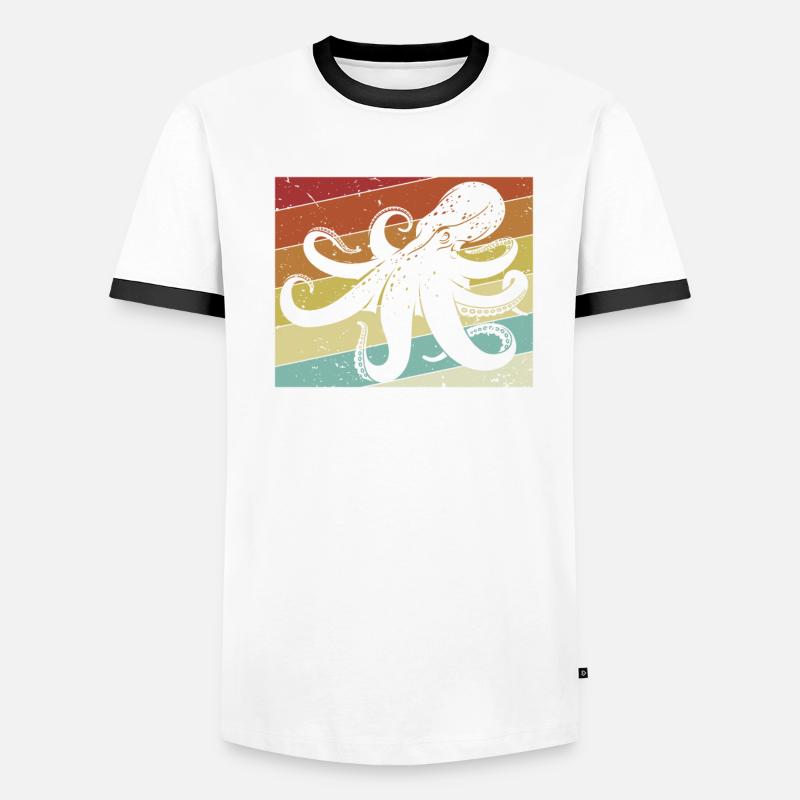 Rétro Céphalopode Octopodes Octopoda Lover Octopus T-shirt contrasté Homme