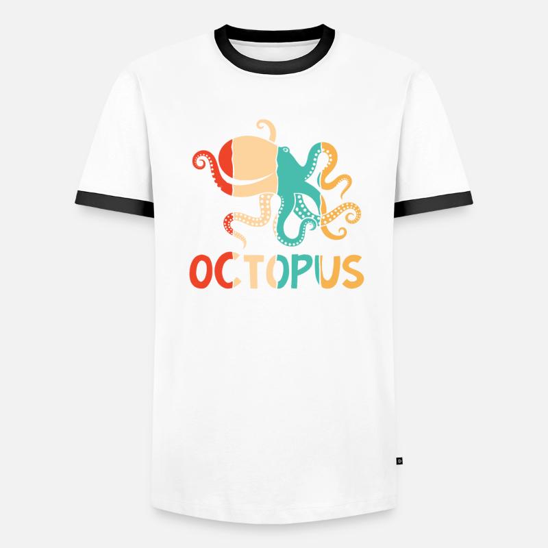 Rétro Céphalopode Octopodes Octopoda Lover Octopus T-shirt contrasté Homme