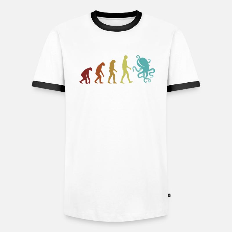 Octopus Evolution Octopodes Octopoda Cephalopoda T-shirt contrasté Homme
