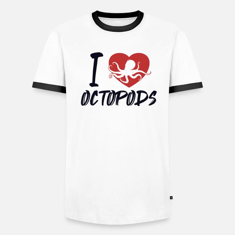 J’adore les octopodes Céphalopodes Octopodes Octopoda T-shirt contrasté Homme