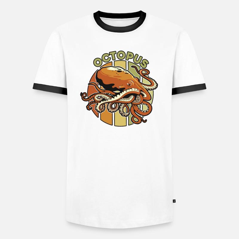 Rétro Céphalopode Octopodes Octopoda Lover Octopus T-shirt contrasté Homme