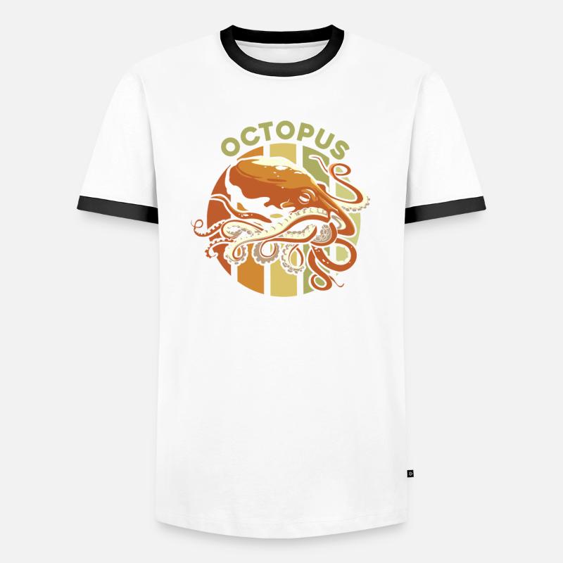 Rétro Céphalopode Octopodes Octopoda Lover Octopus T-shirt contrasté Homme