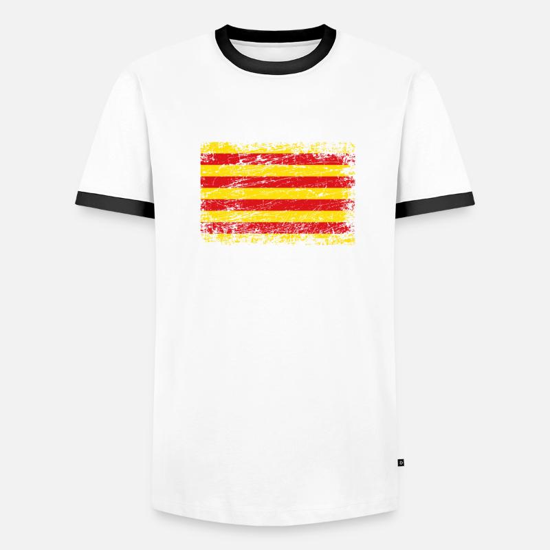 Catalogne drapeau catalan drapeau utilisé look T-shirt contrasté Homme