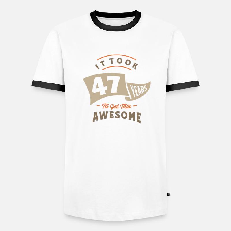 47e anniversaire Il a fallu 47 ans T-shirt contrasté Homme