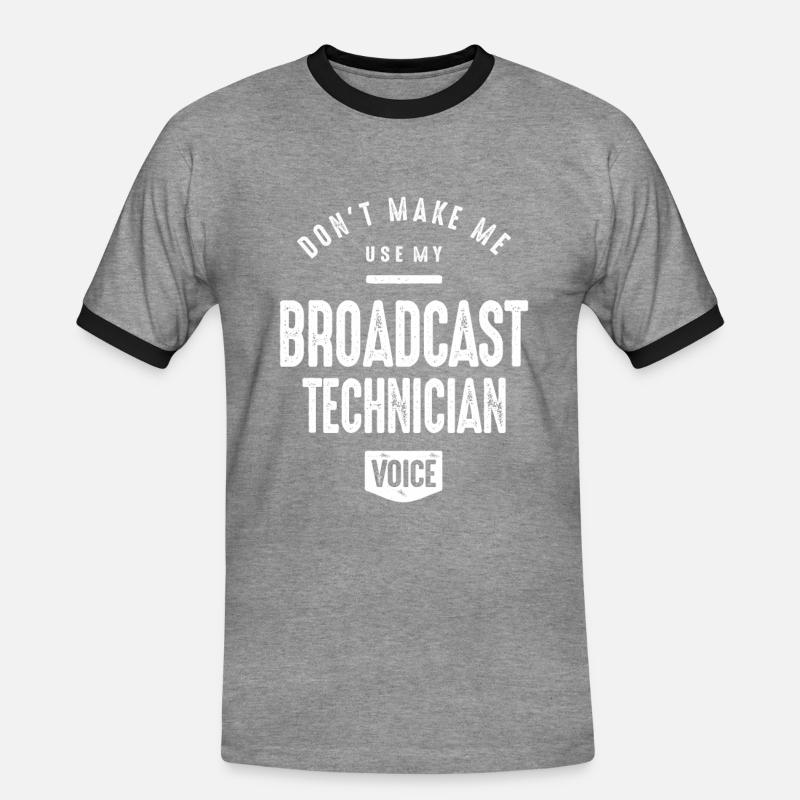 Beruf Rundfunktechniker - Männer Kontrast-T-Shirt - Grau meliert/Schwarz