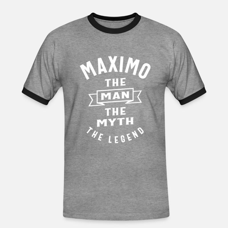 Maximo Personalized Name - Men's Ringer Shirt - heather grey/black