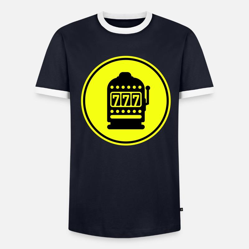 One-armed bandit silhouette icon Men's Ringer Shirt