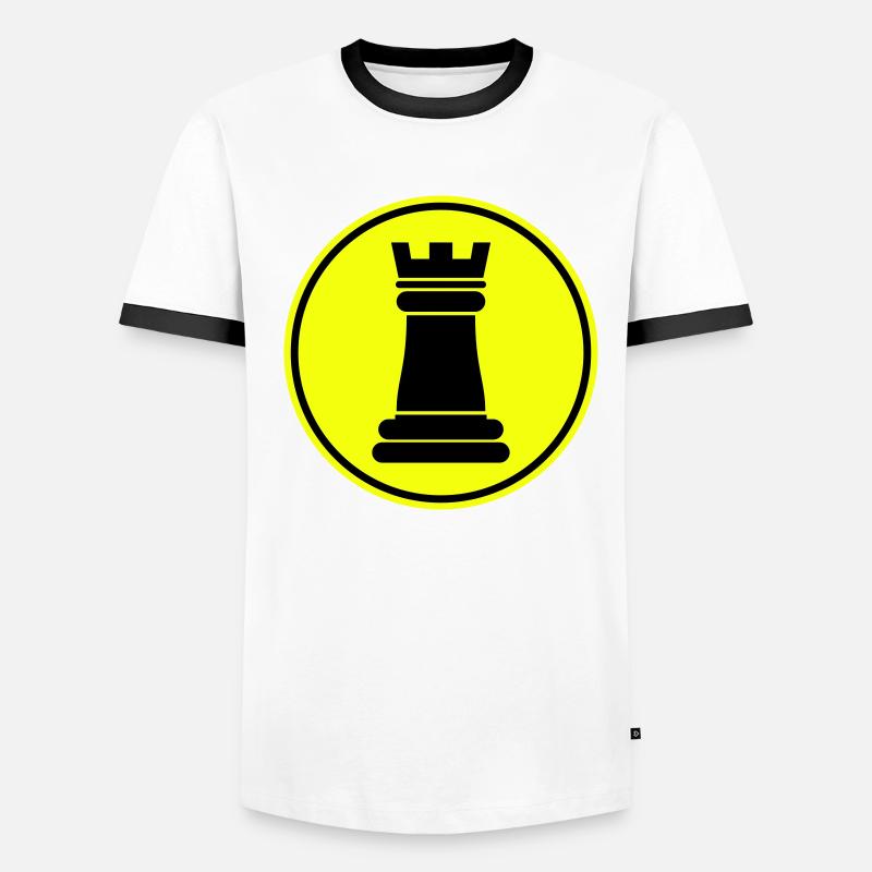 Schachfigur Turm Männer Kontrast-T-Shirt