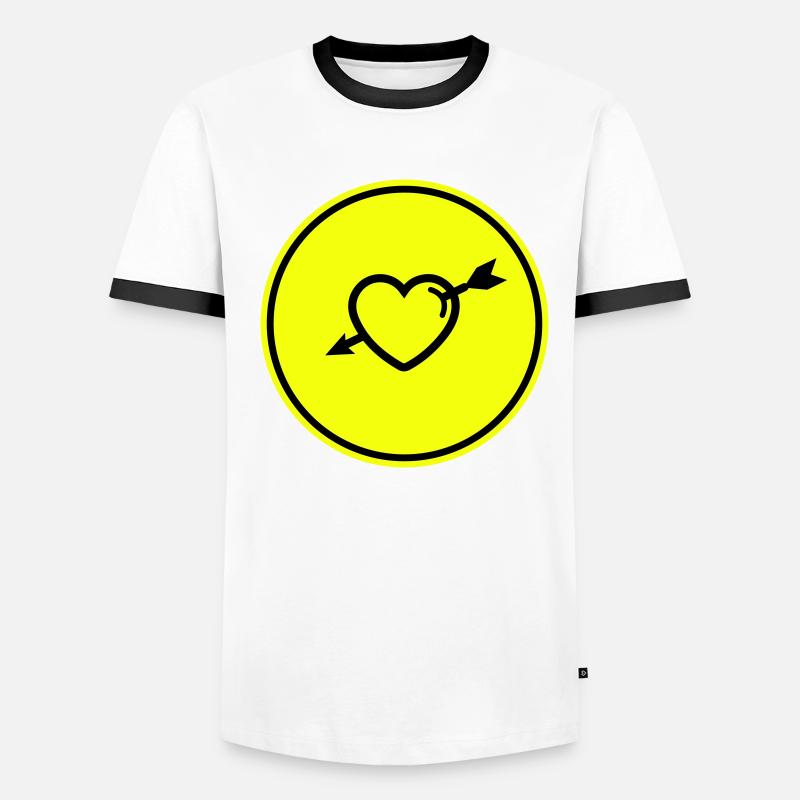 Flèche du symbole du cœur T-shirt contrasté Homme