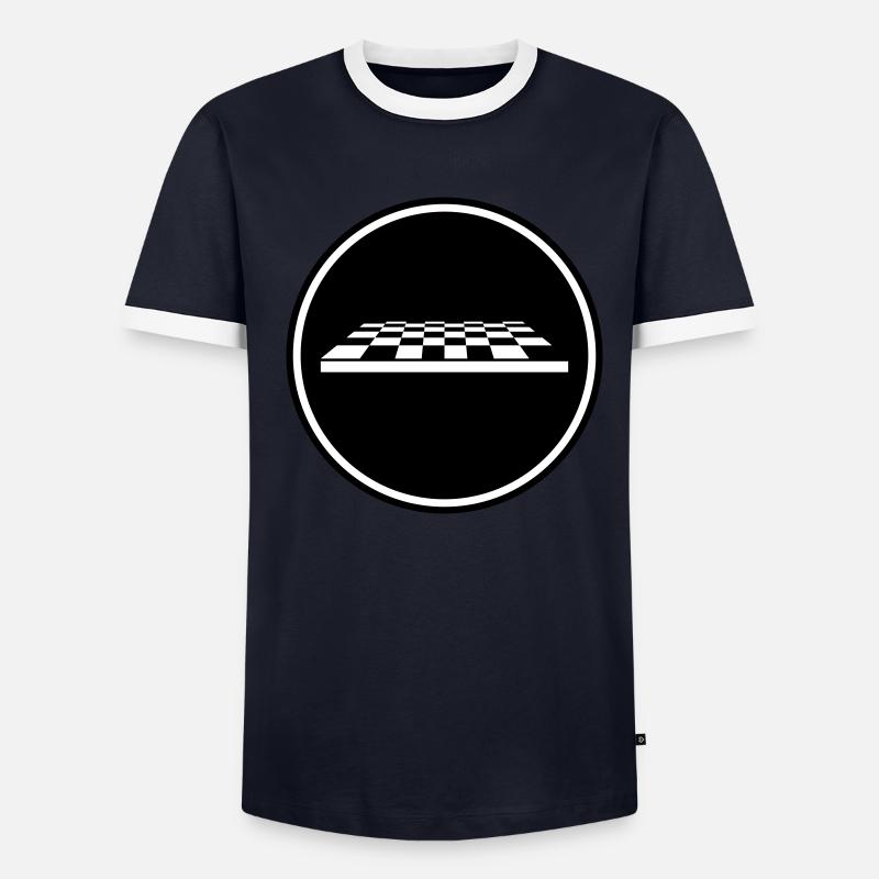 Schachbrett symbol Männer Kontrast-T-Shirt