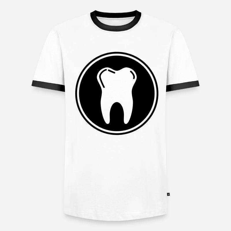 Symbole d'icône de dent T-shirt contrasté Homme