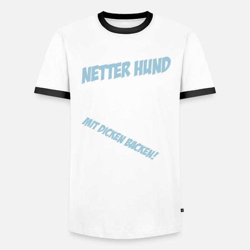 Netter Hund mit dicken Backen hell Männer Kontrast-T-Shirt