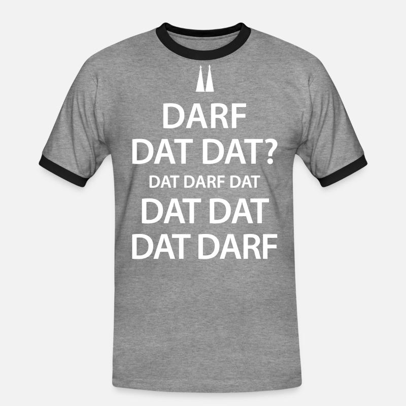 Darf dat dat? - Männer Kontrast-T-Shirt - Grau meliert/Schwarz